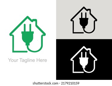 This logo depicts a power outlet on a colored house background
green which means saving energy by reducing the amount of
electrical energy for something that is not useful.