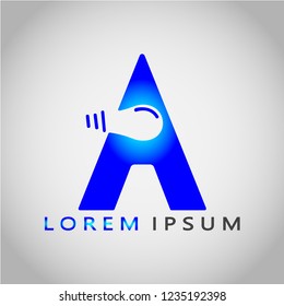 This logo describes the letter A with a light bulb in it. This logo is good for use as a company logo involved in energy resources. This can also be used as an application logo.