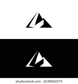 this is a logo design of an abstract mountain in simple flat design