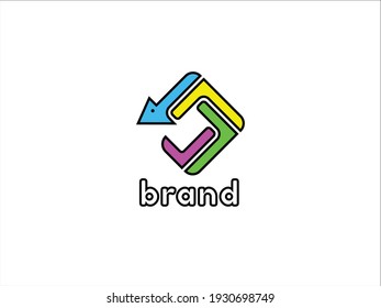 This is a logo design with a chameleon and arrow concept