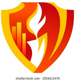 This is a logo design concept created with fire, candle, and finance sector