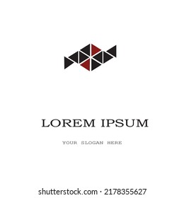 Dieses Logo-Design enthält eine Kombination aus eleganten schwarzen und roten Farben. Vektorgrafik