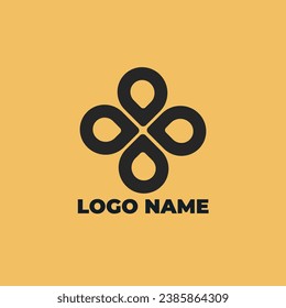 This logo design features a flower with four leaves, making it a unique and eye-catching symbol for any business or organization related to nature, gardening, or floral arrangements. 