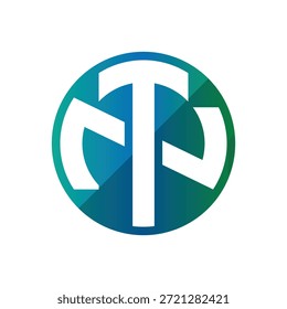 este es un diseño de logotipo de una letra inicial TN o NT dentro de una forma redonda en estilo plano en fondo blanco  

