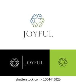 This logo is a design logo from Joyful, I make illustrations of people who are circular to fit the marketing target, namely the cloud community and make them cheerful and happy
