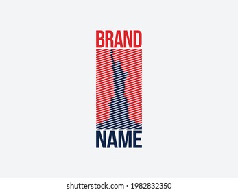 Este es el diseño del logo de la estatua de la libertad en Estados Unidos, es adecuado para tiendas de ropa, cosas, etc.
