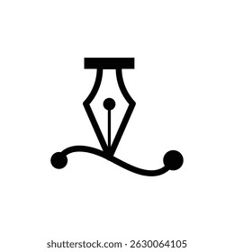 este é o design do logotipo de uma caneta em forma clássica de letra L em preto
