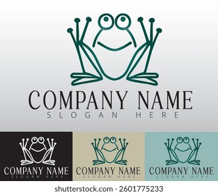 This logo design simplifies the frogs form to its essential elements, capturing its lively and playful nature in a modern way.