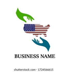 this is logo design template illustration. this is symbol humanity for america from virus corona
