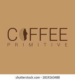 Das ist ein Logo-Design, das aus 2 verschiedenen Objekten besteht, nämlich Kaffee und der menschliche Kopf nach rechts und kombiniert mit dem Wort Kaffee.