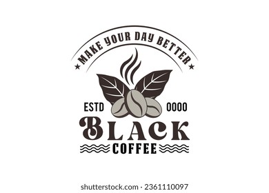 This logo design is a tribute to Black coffee.The rich, warm colors and elegant typography evoke the sensory delight of this classic coffee.