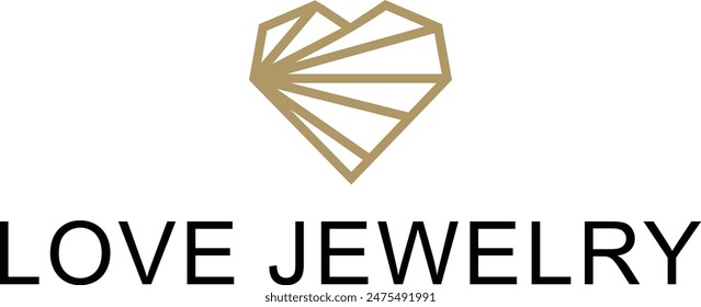 This logo is designed to give a luxurious and elegant impression to the jewelry company, by combining the heart symbol (love) in a geometric shape. Geometric elements provide a modern and contemporary