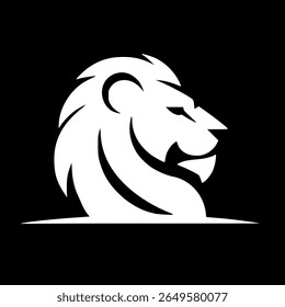 This logo displays the silhouette of a lion's head with a dashing king, symbolizing power, courage and wisdom. Strict and elegant lines create the impression of majesty, strength, and full of authorit
