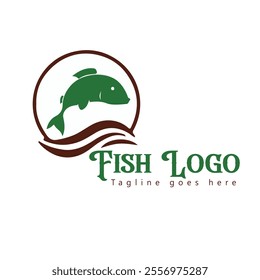 This logo effectively combines natural colors (green and brown) and aquatic themes, suggesting a connection to fishing, seafood, or environmental conservation.