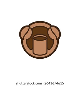 This logo features a coffee cup surrounded or combined with coffee beans, creating a warm and friendly impression.