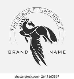 This logo features a horse in a vintage style combining elegant curves and intricate details that convey strength and grace with a timeless appeal