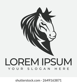 This logo features a horse in a vintage style combining elegant curves and intricate details that convey strength and grace with a timeless appeal
