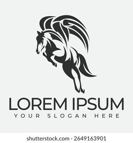 This logo features a horse in a vintage style combining elegant curves and intricate details that convey strength and grace with a timeless appeal