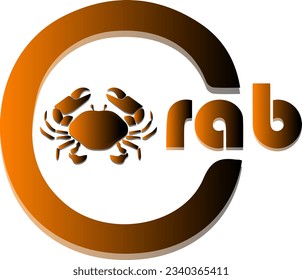 This logo features a majestic crab with a strong pose, exuding toughness and bravery. Enclosed within a dark golden circle, the letter C adds an abstract element connected to the word "crab."