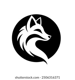 This logo features a minimalist silhouette of a fox, elegantly designed within a circular frame. The sleek lines and modern aesthetic make it ideal for brands related to wildlife, nature, outdoor