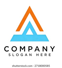 Este logotipo presenta un diseño geométrico moderno y minimalista que forma una letra abstracta "A". La combinación de colores azul y naranja representa confianza, innovación y energía. Las líneas limpias y la estructura simétrica crean un aspecto profesional y corporativo, lo que lo hace adecuado para empresas de tecnología, construcción, finanzas o industrias creativas. El diseño es versátil, escalable y funciona bien para la marca en medios digitales e impresos.
