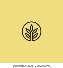 Este logotipo apresenta uma orelha de trigo em estilo de contorno conectada a um círculo. O design representa a unidade entre natureza e qualidade, tornando-o adequado para marcas de produtos orgânicos, alimentos saudáveis, pão