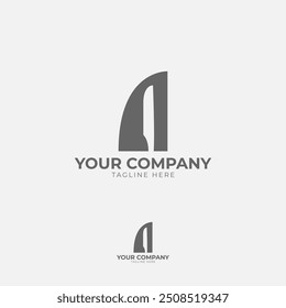 This logo features a prominent "A" in a geometric form. Its minimalist design with clean lines and sharp angles creates a modern and elegant look, ideal for brands that value simplicity.