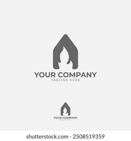 This logo features a prominent "A" in a geometric form. Its minimalist design with clean lines and sharp angles creates a modern and elegant look, ideal for brands that value simplicity.