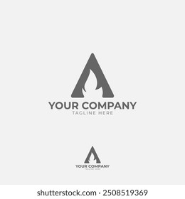 This logo features a prominent "A" in a geometric form. Its minimalist design with clean lines and sharp angles creates a modern and elegant look, ideal for brands that value simplicity.