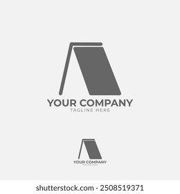 This logo features a prominent "A" in a geometric form. Its minimalist design with clean lines and sharp angles creates a modern and elegant look, ideal for brands that value simplicity.