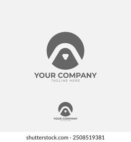 This logo features a prominent "A" in a geometric form. Its minimalist design with clean lines and sharp angles creates a modern and elegant look, ideal for brands that value simplicity.