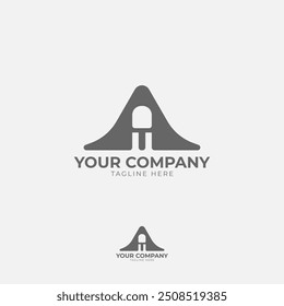 This logo features a prominent "A" in a geometric form. Its minimalist design with clean lines and sharp angles creates a modern and elegant look, ideal for brands that value simplicity.