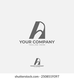 This logo features a prominent "A" in a geometric form. Its minimalist design with clean lines and sharp angles creates a modern and elegant look, ideal for brands that value simplicity.