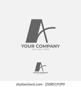 This logo features a prominent "A" in a geometric form. Its minimalist design with clean lines and sharp angles creates a modern and elegant look, ideal for brands that value simplicity.