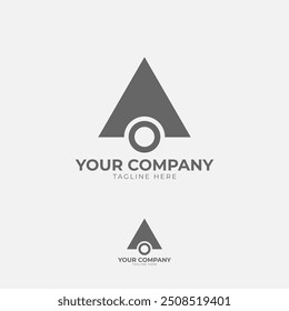 This logo features a prominent "A" in a geometric form. Its minimalist design with clean lines and sharp angles creates a modern and elegant look, ideal for brands that value simplicity.