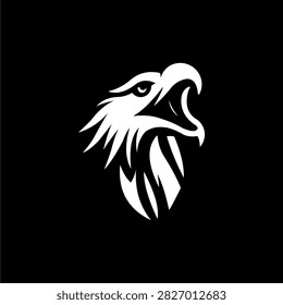 This logo features a sharp-angled eagle head silhouette, crafted with a geometric and minimalist approach. Its focused gaze represents clear vision and precision. The use of dark blue and gold accents conveys an impression of professionalism, trustworthiness, and sophistication.