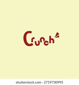 Este logo presenta la palabra “Crunch” en una posición abstracta. Por encima de la palabra hay un efecto visual que añade un sentido de textura o movimiento. Este diseño es adecuado para las marcas que quieren aparecer creativo y enérgico.