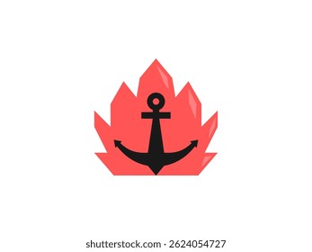 Este logotipo tiene la forma de un ancla en llamas.