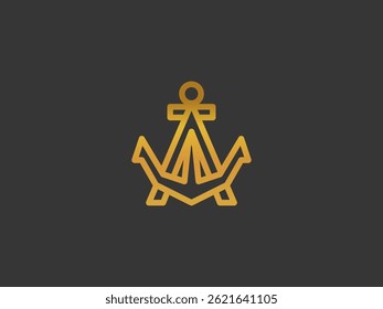 Este logotipo tiene la forma de la letra A combinada con un símbolo de ancla.