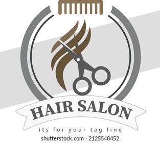 Este es el logotipo del diseño del vector HAIR SALON