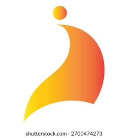 This logo has an abstract and dynamic shape, resembling the letter J or fire.