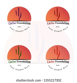 This logo has a cactus plant with the sun as its background. This logo is suitable for use as a company logo and can also be used in various other creative businesses as needed. 