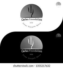 This logo has a cactus plant with the sun as its background. This logo is suitable for use as a company logo and can also be used in various other creative businesses as needed. 