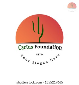 This logo has a cactus plant with the sun as its background. This logo is suitable for use as a company logo and can also be used in various other creative businesses as needed. 