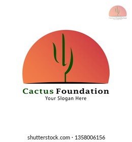 This logo has a cactus plant with the sun as its background. This logo is suitable for use as a company logo and can also be used in various other creative businesses as needed. 