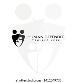This logo has four people forming a shield. This logo is good for use by institutions engaged in humanity.