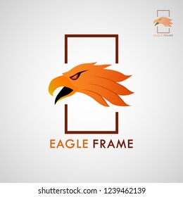 This logo has the head of an eagle and around it has a frame. This logo is suitable for use as a company logo or can also be used as a logo of the community of nature and animal lovers. 