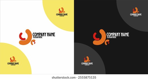 This logo has a minimalist design with a simple yet eye-catching shape. The use of orange and red colors gives a cheerful, warm, and energetic impression.