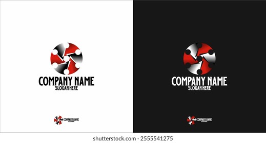 This logo has a modern and abstract design, with overlapping geometric shapes. The combination of red and black gives a strong and energetic impression.