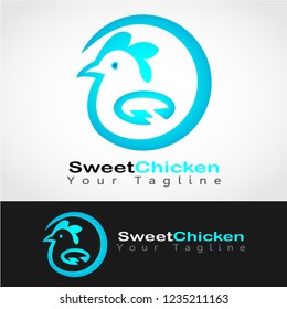 This logo has a picture of a chicken. This logo is good for use by a company and business. Or it can also be used as an application logo.